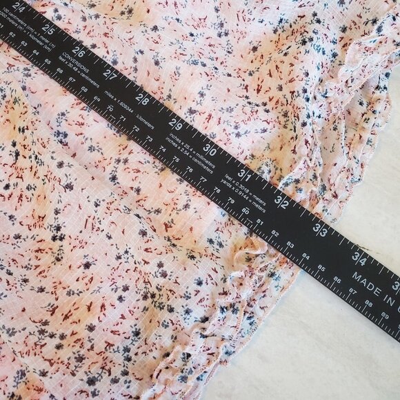 Storia Dress Women Small Pink Blue Tiered Mini Peasant Ditzy Floral Prarie Retro - Picture 6 of 16